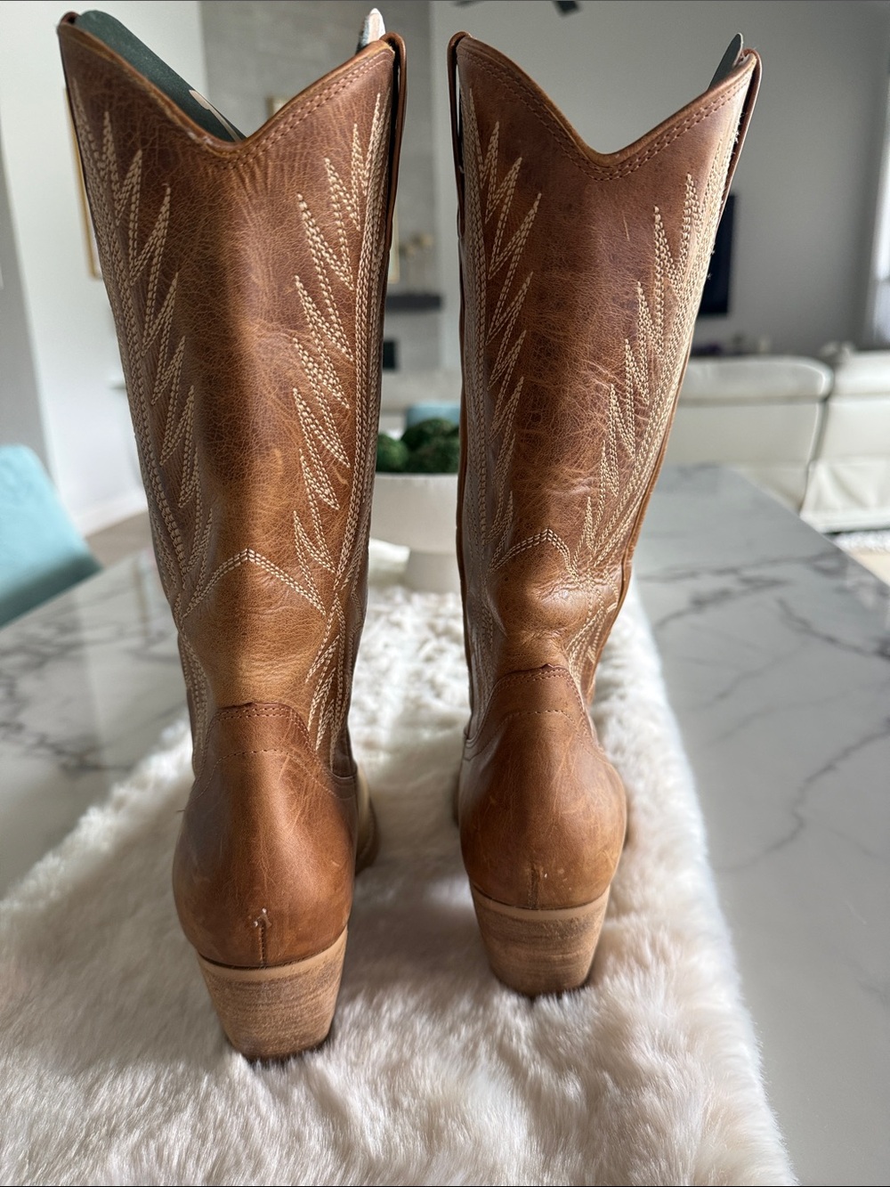 Penny Loves Kenny Brown leather Over-the-Knee Western Boots made in Brazil. - Picture 2 of 5